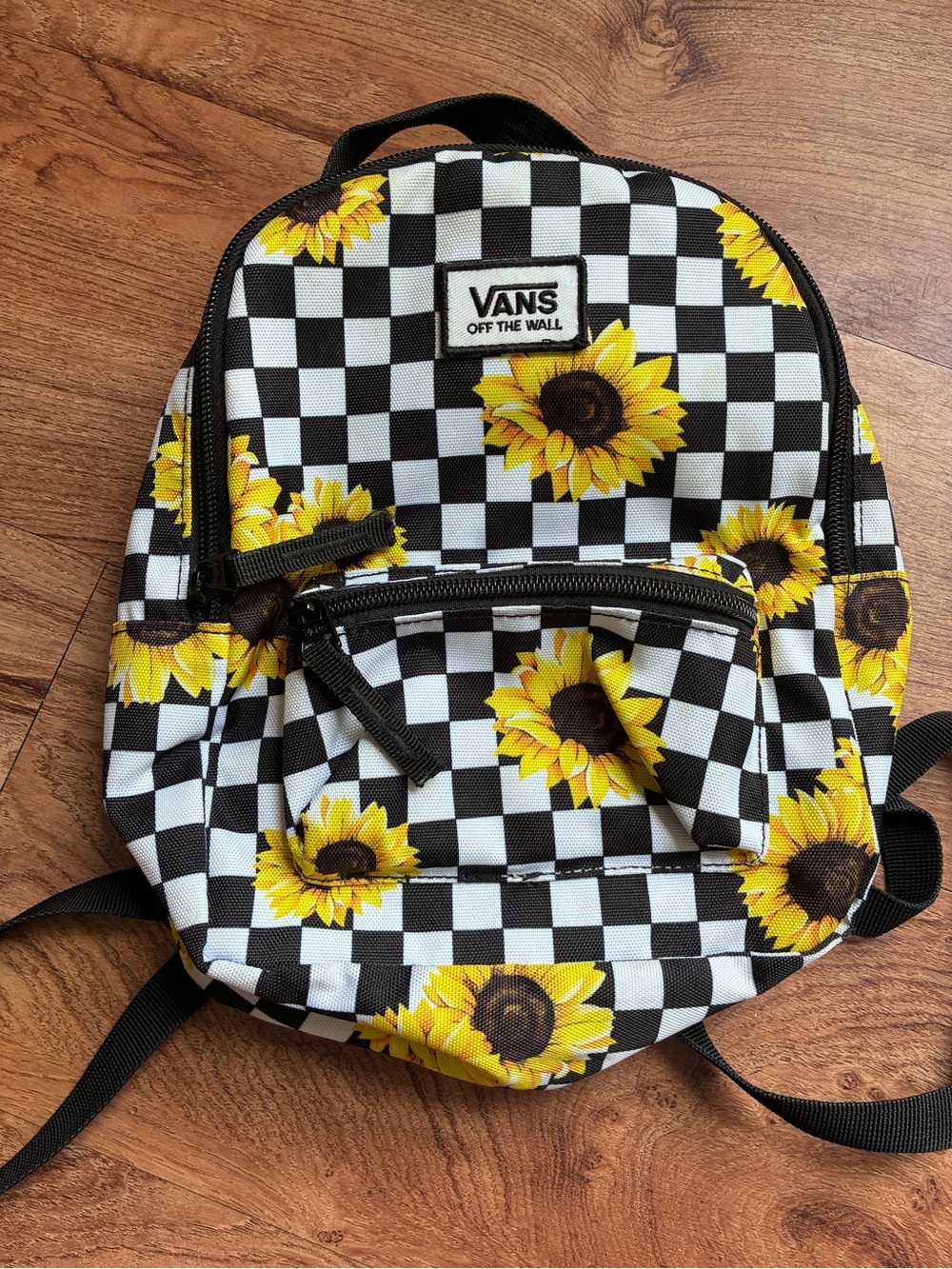 Vans Checkerboard Sunflower Mini Backpack - Black, White & Yellow